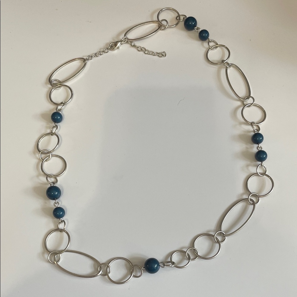 Silver and Blue Necklace